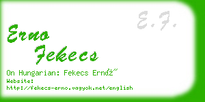 erno fekecs business card